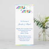 Elegant Rainbow Floral Gay Wedding Programme Programmakaart (Staand voorkant)