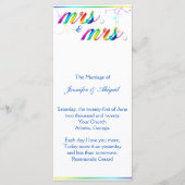 Elegant Rainbow Floral Gay Wedding Programme Programmakaart (Voorkant)