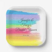 Elegant Rainbow Gepersonaliseerd Lesbian Vrijgezel Papieren Bordje (Voorkant)