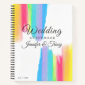 Elegant Rainbow Gepersonaliseerde LGBTQ Weddenscha Notitieboek (Voorkant)