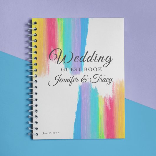 Elegant Rainbow Gepersonaliseerde LGBTQ Weddenscha Notitieboek
