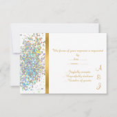 ELEGANT RAINBOW GLANS GOUD Aangepaste RSVP (Voorkant)
