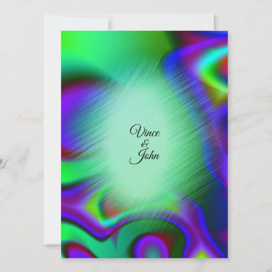 Elegant Rainbow Green Wedding Invitations Kaart (Achterkant)