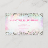 Elegant Rainbow Holografisch Iriserend Zilver Chic Visitekaartje (Achterkant)