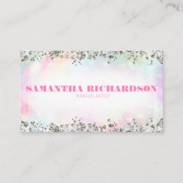 Elegant Rainbow Holografisch Iriserend Zilver Chic Visitekaartje