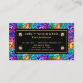 Elegant Rainbow Jewel Tone Mozaïek Glas Patroon Visitekaartje (Achterkant)