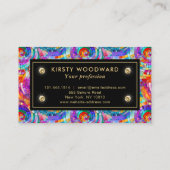 Elegant Rainbow Jewel Tone Mozaïek Glas Patroon Visitekaartje (Achterkant)