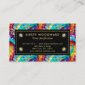 Elegant Rainbow Jewel Tone Mozaïek Glas Patroon Visitekaartje (Achterkant)