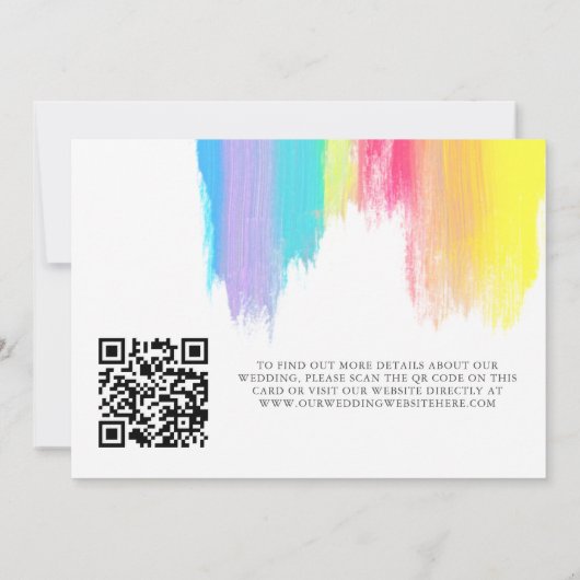 Elegant Rainbow LGBTQ Verloving Foto QR Code Save The Date (Achterkant)