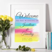 Elegant Rainbow Modern LGBT Welkom bij ons huwelij Poster