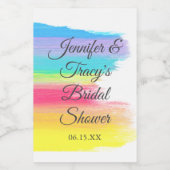 Elegant Rainbow Personalized Bridal Shower Mini Wijn Etiket (Enkel label)