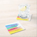 Elegant Rainbow Personalized Lesbian Bridal Shower Kartonnen Onderzetters<br><div class="desc">Beautiful rainbow bridal shower coasters with pretty,  artistic paint strokes full of bright color. This chic,  colorful wedding party decor is perfect for an artistic LGBTQ couple or a gay and lesbian event. Personalize with the couple's names.</div>