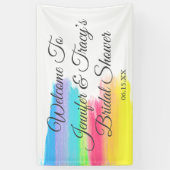Elegant Rainbow Personalized Lesbian Bridal Shower Spandoek (Verticaal)