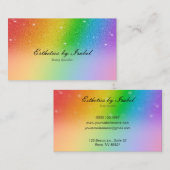 Elegant Rainbow Sparkle Esthetician Visitekaartje (Voorkant / Achterkant)