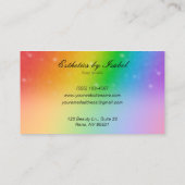 Elegant Rainbow Sparkle Esthetician Visitekaartje (Achterkant)