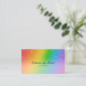 Elegant Rainbow Sparkle Esthetician Visitekaartje (Staand voorkant)