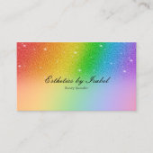 Elegant Rainbow Sparkle Esthetician Visitekaartje (Voorkant)