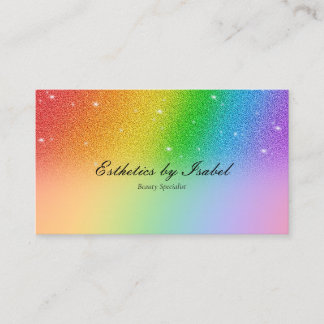 Elegant Rainbow Sparkle Esthetician Visitekaartje