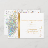 ELEGANT RAINBOW SPARKLE GOUD Aangepaste RSVP (Voorkant / Achterkant)