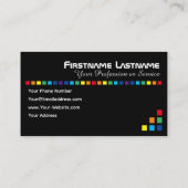 Elegant rainbow squares muziekequalizer dj vj visitekaartje (Achterkant)