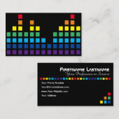 Elegant rainbow squares muziekequalizer dj vj visitekaartje (Voorkant / Achterkant)