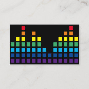 Elegant rainbow squares muziekequalizer dj vj visitekaartje
