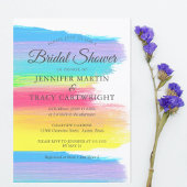 Elegant Rainbow Two Brides Lesbian Vrijgezellenfee Kaart