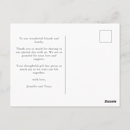 Elegant Rainbow Waterverf LGBTQ Weddenschap Bedank Briefkaart (Achterkant)