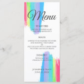 Elegant Rainbow Waterverf LGBTQ Weddenschap Menu (Voorkant)