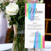 Elegant Rainbow Waterverf LGBTQ Weddenschap Menu