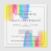 Elegant Rainbow Waterverf Modern Baby shower Magnetische Uitnodiging (Voorkant)