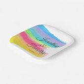 Elegant Rainbow Waterverf Moderne LGBTQ Weddenscha Papieren Bordje (Gebogen)