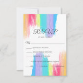 Elegant Rainbow Waterverf Wedding Meal Choice RSVP Kaartje (Voorkant)