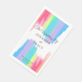 Elegant Rainbow Wedding Personalized Servet (Hoek)