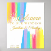 Elegant Rainbow Welkom bij onze bruiloft Bright Go Folie Afdrukken (Voorkant)