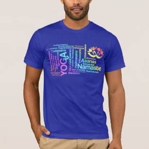 Elegant Rainbow Yoga Namen van Positions Asanas T-shirt
