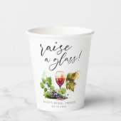 Elegant Raise a Glass Waterverf wijnproeverij Papieren Bekers (Voorkant)