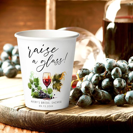 Elegant Raise a Glass Waterverf wijnproeverij Papieren Bekers