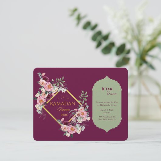 Elegant Ramadan Iftar Invitation 2026 Aankondiging (Staand voorkant)