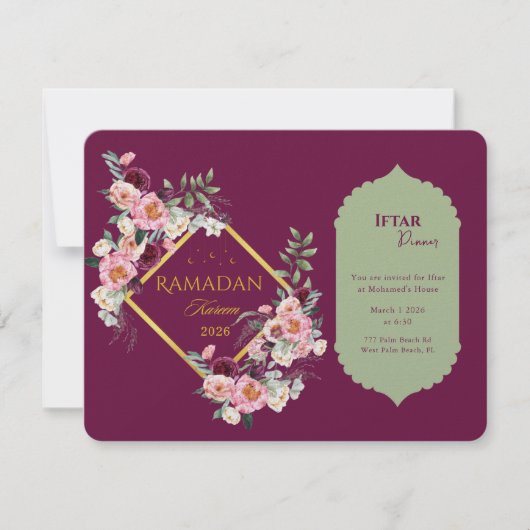 Elegant Ramadan Iftar Invitation 2026 Aankondiging (Voorkant)
