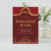 Elegant Ramadan Iftar Invitation | Modern Islamic  Kaart (Staand voorkant)
