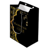 Elegant Ramadan Kareem Black Gold Medium Gift Bag Cadeauzakje (Voorkant Gekanteld)