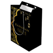 Elegant Ramadan Kareem Black Gold Medium Gift Bag Cadeauzakje (Achterkant Gekanteld)