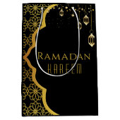 Elegant Ramadan Kareem Black Gold Medium Gift Bag Medium Cadeauzakje (Voorkant)