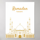 Elegant Ramadan Kareem Mosque Wall Art Poster (Voorkant)