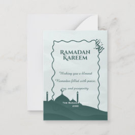 Elegant Ramadan Kareem Personalized Islamic Greeti Notitiekaartje