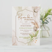 Elegant Ramadan Mubarak Iftar Dinner Invitation Kaart (Staand voorkant)