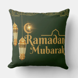 Elegant Ramadan Mubarak Throw Pillow Kussen