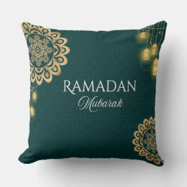 Elegant Ramadan Mubarak Throw Pillow Kussen