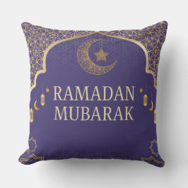 Elegant Ramadan Mubarak Throw Pillow Kussen
